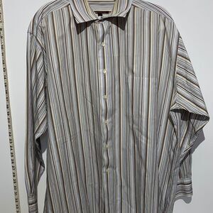 BCBG Attitude Men's Stripes Button-Down Long Sleeves Dress Shirt Multicolor Size